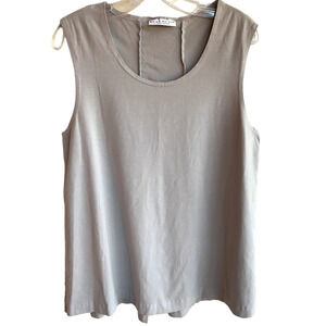 Bryn Walker Taupe Gray Trapeze Cotton Tank Top size M